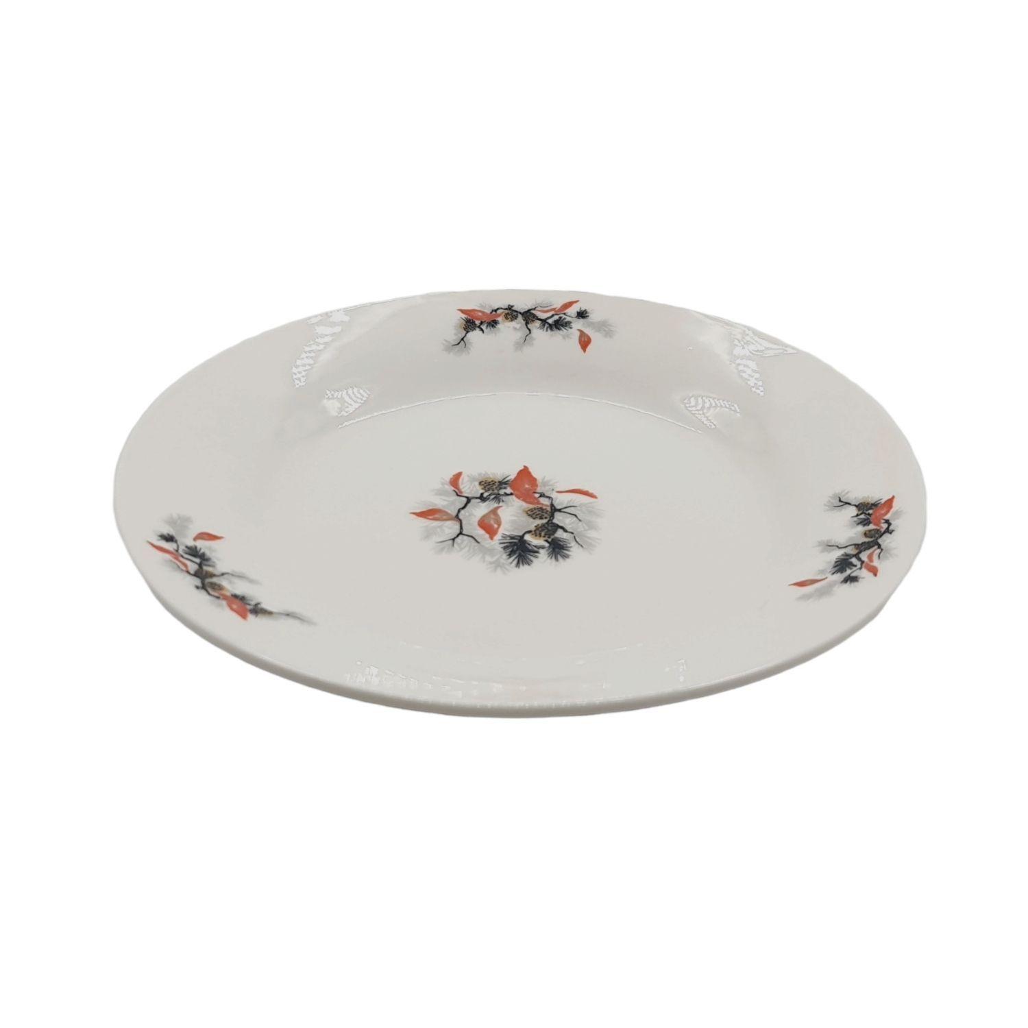 Plato Loza Blanca Playo Mediano 17x3cm Flores-1