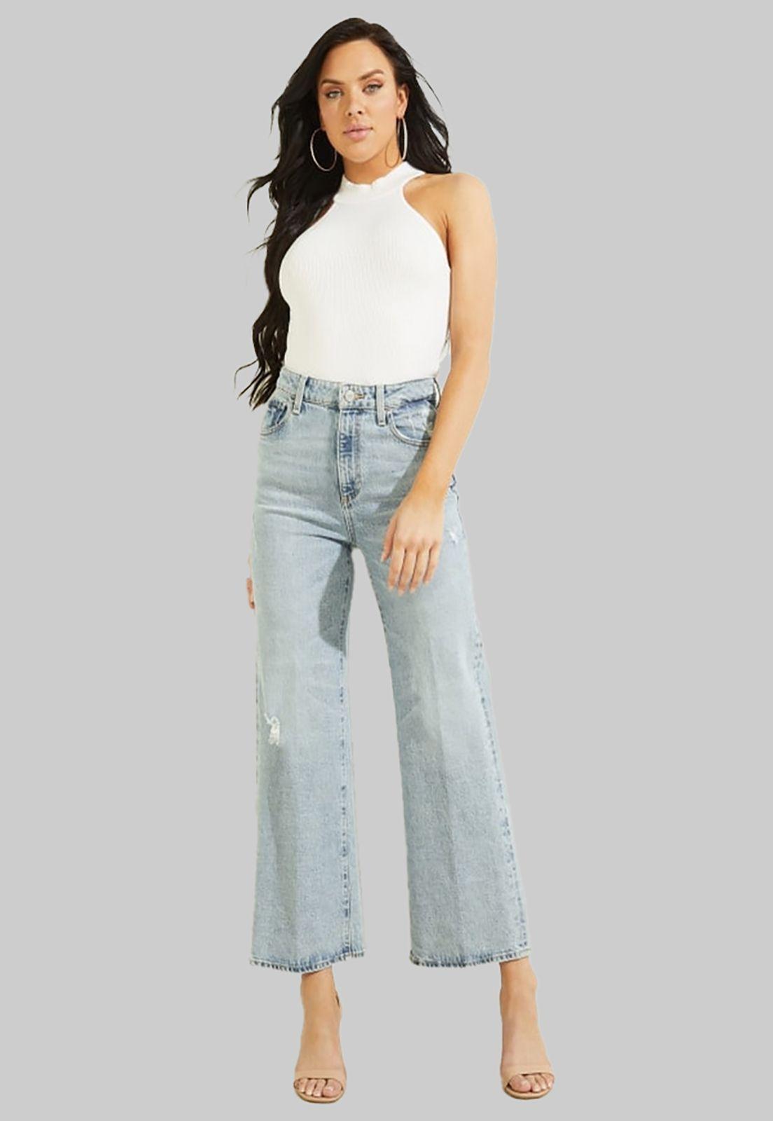 Jeans Guess Ankle Wide Leg MOBU CELESTE-3