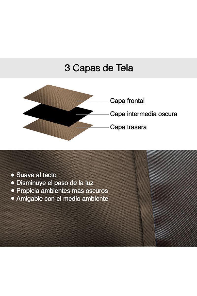 Cortina Black Out con Ojales 137x220 cm Café-3