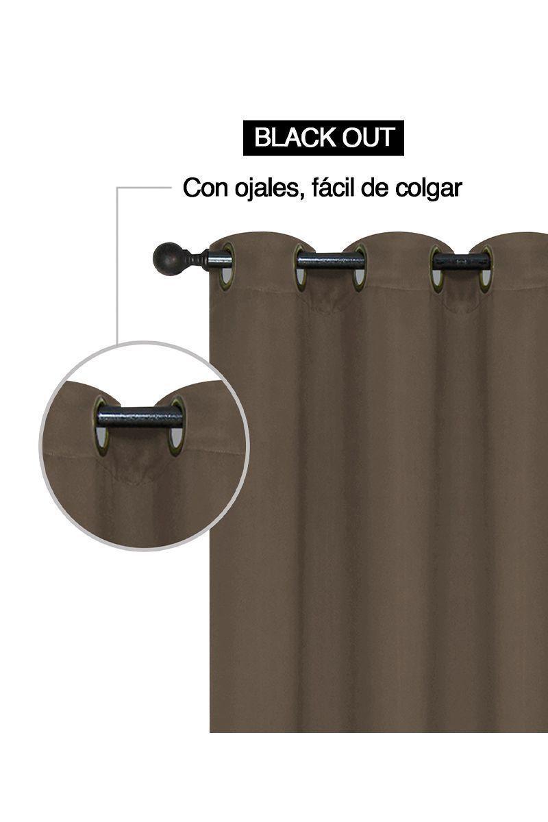 Cortina Black Out con Ojales 137x220 cm Café-4