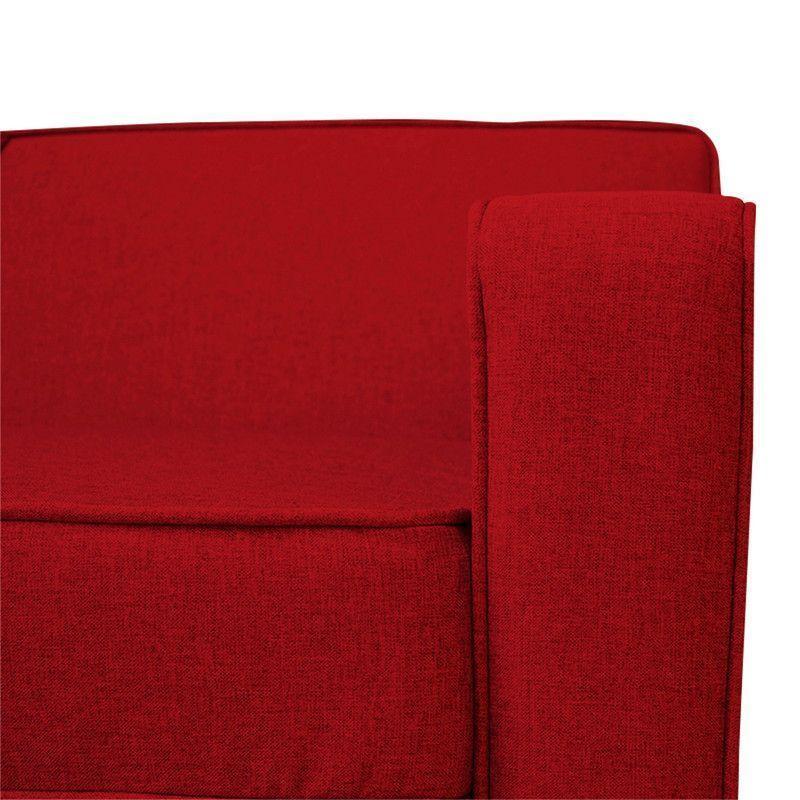 Sofá Lilen Chenille Tipo Lino Rojo 2 Cuerpos-3