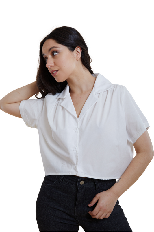 Blusa Crop Lou Blanca-3