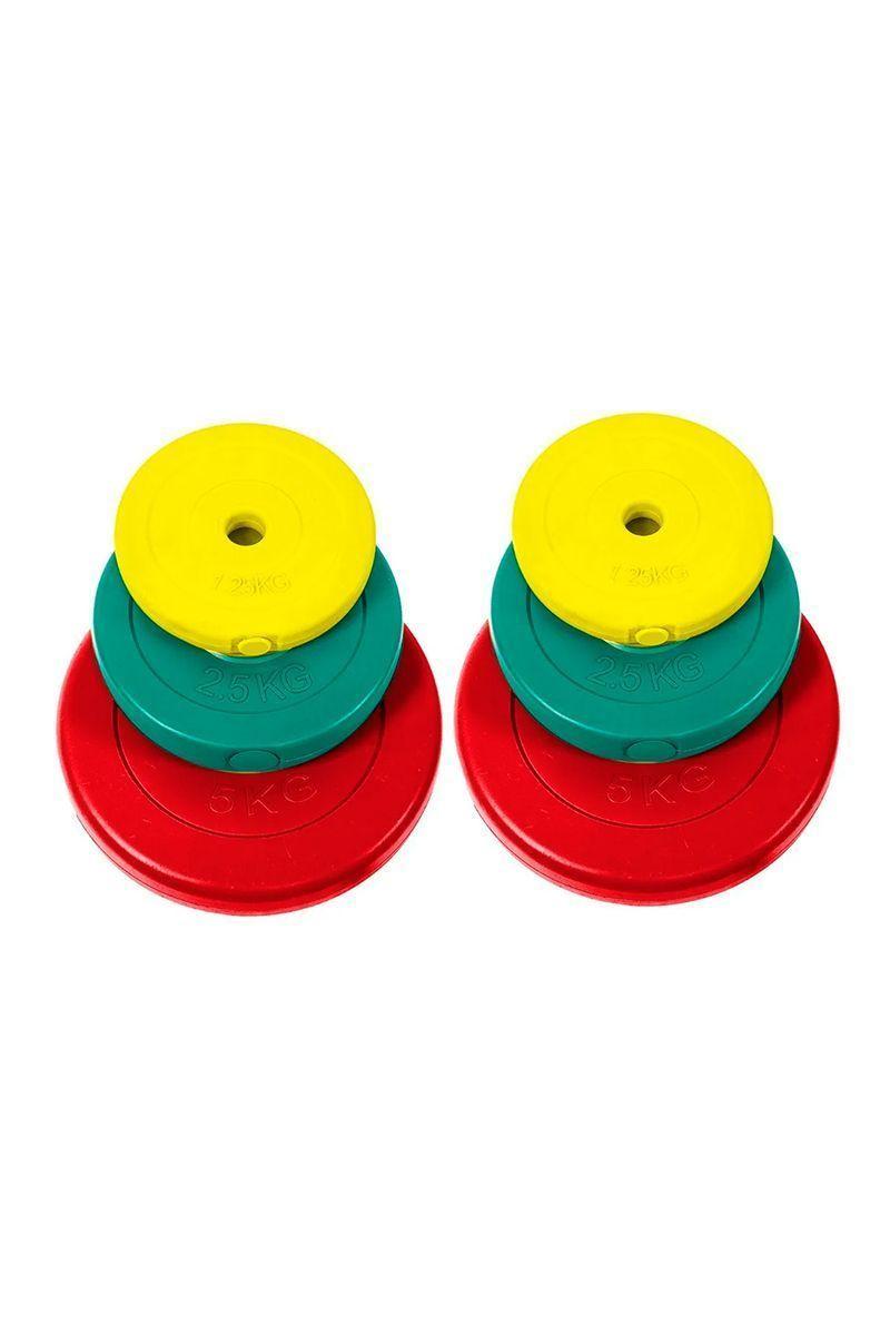 SET PESAS 20 KG BARRA 1.2 MTS + DISCOS DE COLORES-1