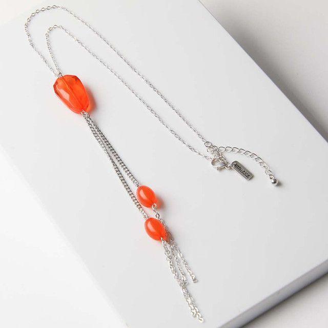 Collar Largo Naranjo Bless Humana-0