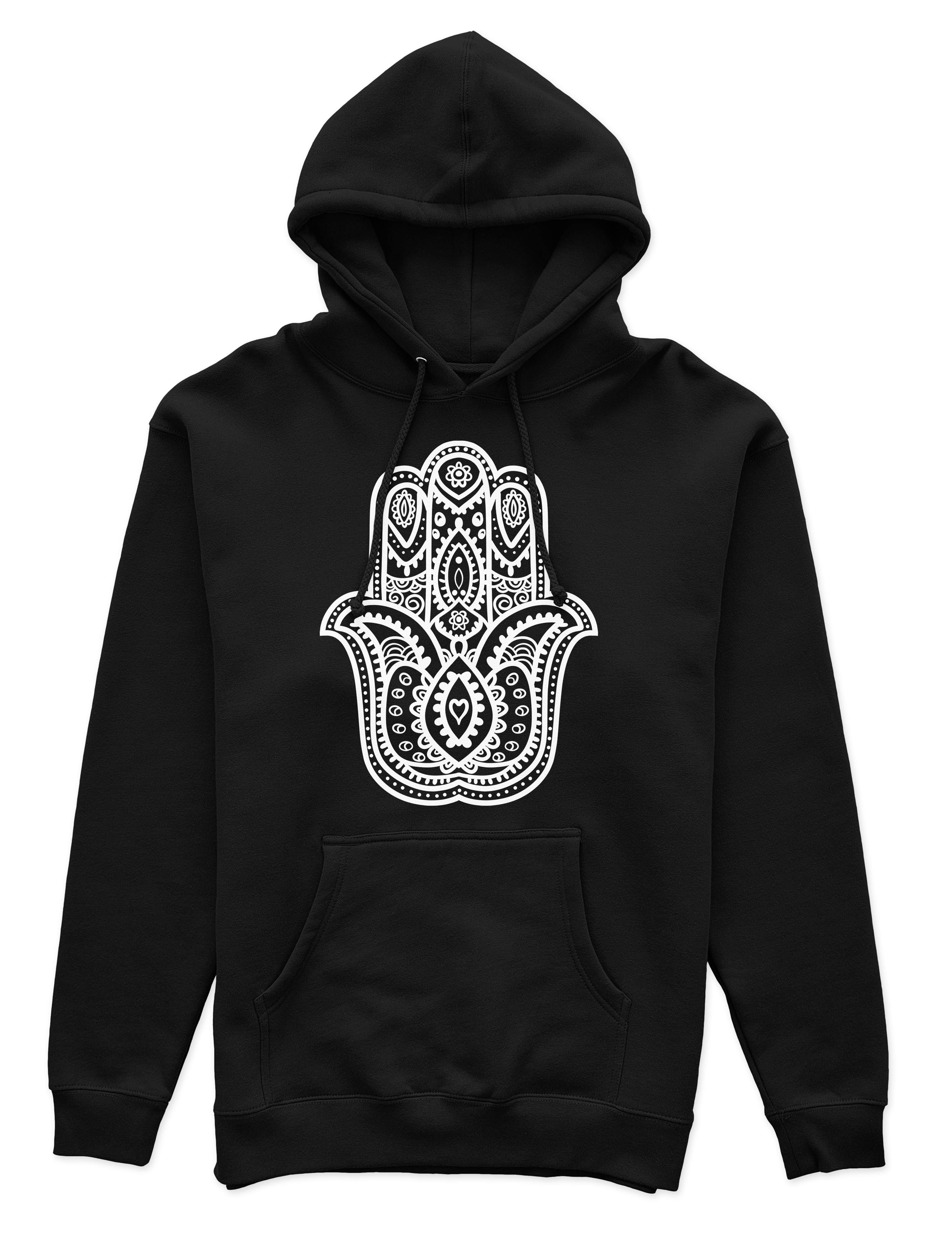 Polerón Canguro Unisex Negro - Mandala (6)-0