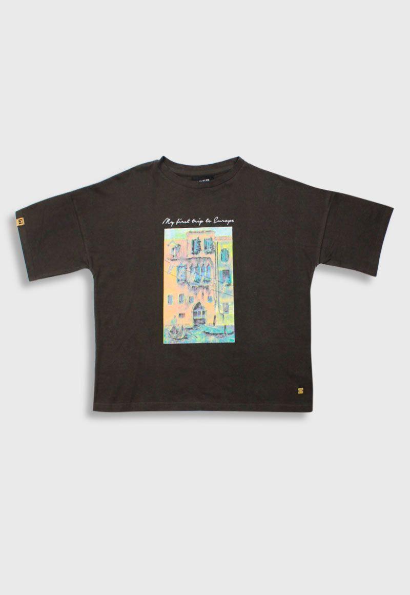 Polera teens niña estampada conexión 527-0