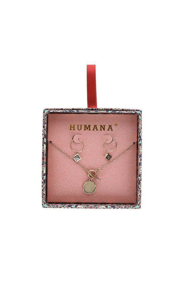 Set Collar y Aro Zara Dorado Humana-1
