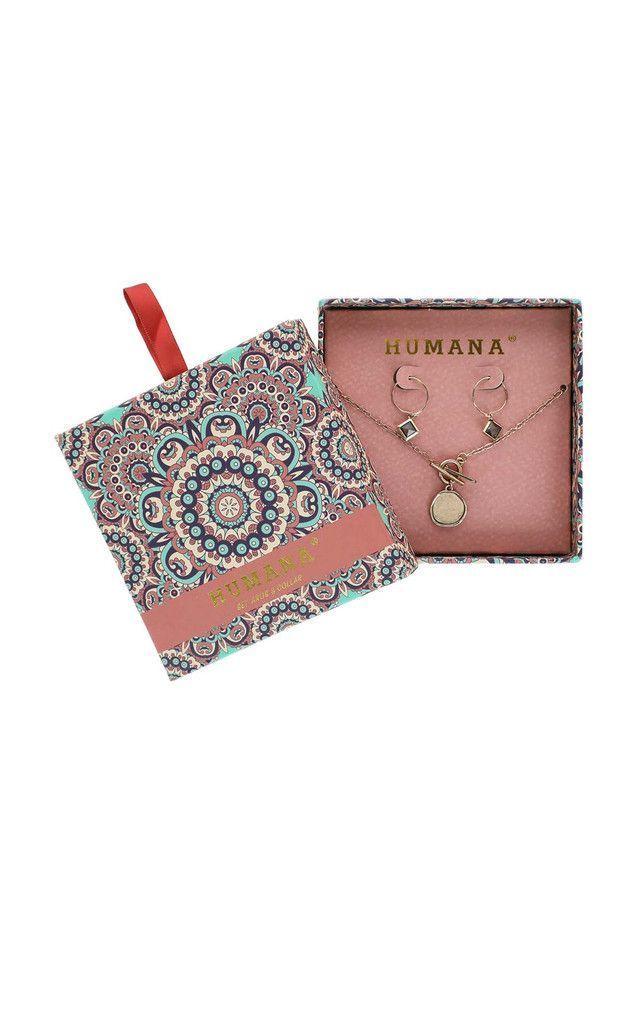 Set Collar y Aro Zara Dorado Humana-0