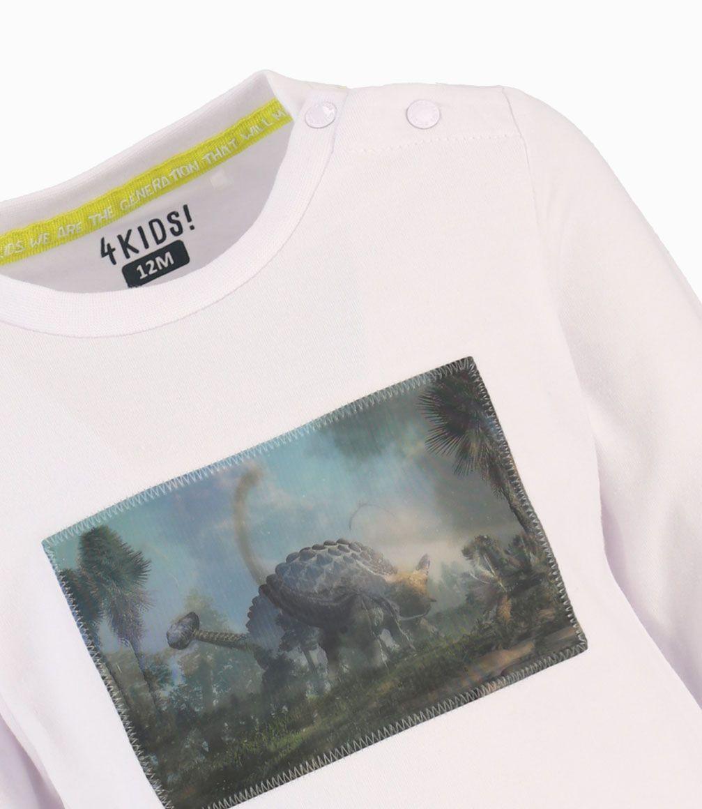 Polera Con Imagen Estampada Bebé Niño Algodón Blanco 4 Kids-1