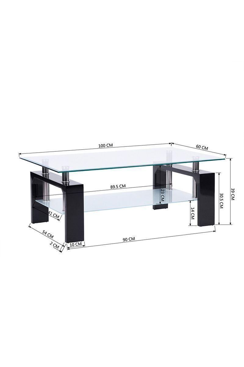 Mesa Centro MDF y Vidrio 110x60x45-2