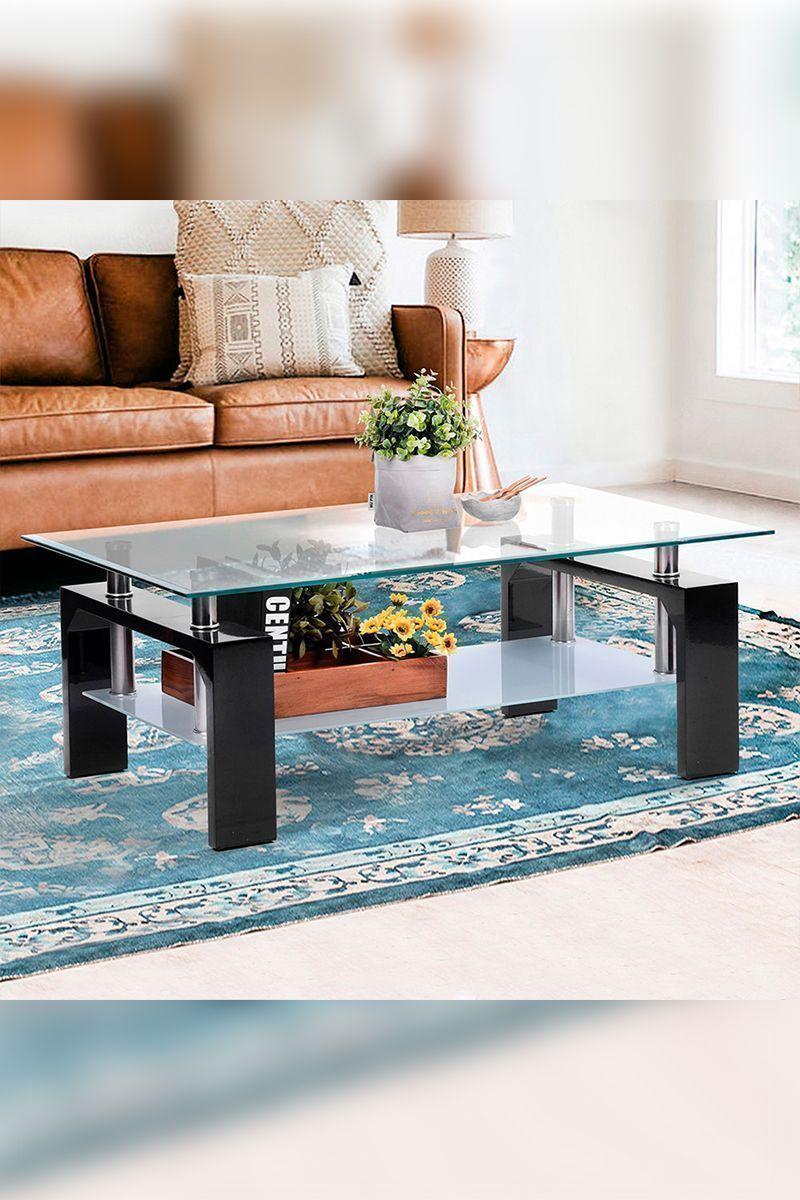 Mesa Centro MDF y Vidrio 110x60x45-1