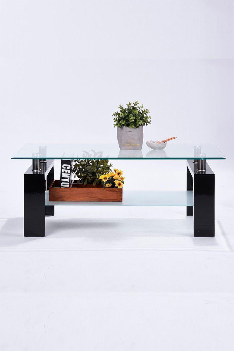 Mesa Centro MDF y Vidrio 110x60x45-5