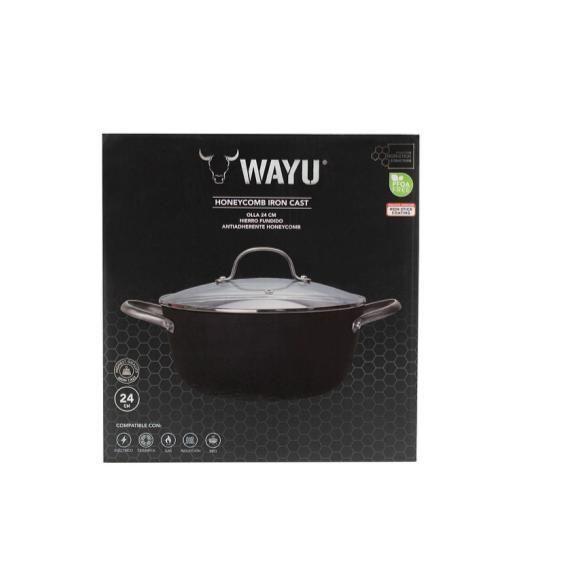 OLLA 24CM C/TAPA IRON CAST HONEYCOMB WAYU-2