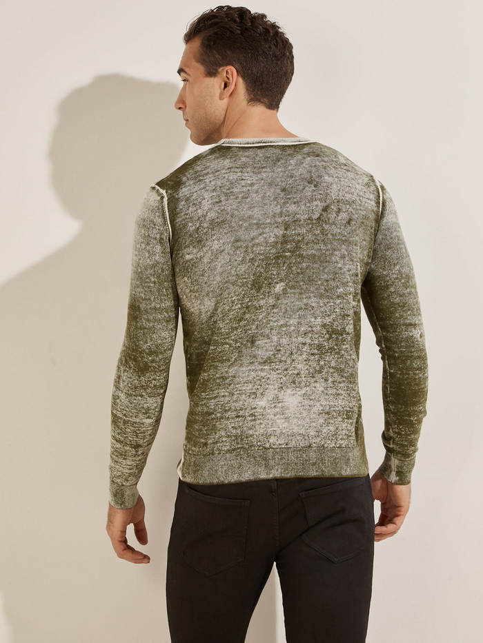 Tejido Guess Mason Printed Cn Swtr 12 Gg  Verde-3