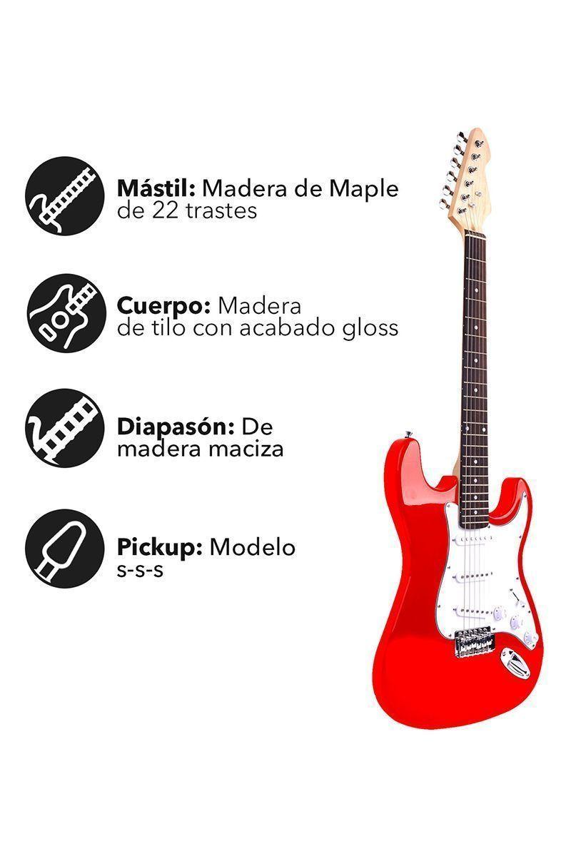 Guitarra Eléctrica Modelo K-EG1 30x5x99cm Rojo-1
