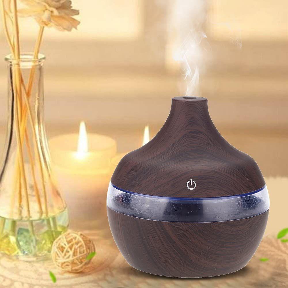 Humidificador Purificador Difusor de Aroma Ultrasonico Madera Oscuro-7