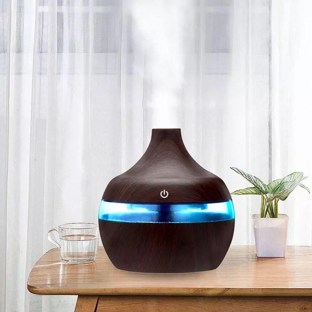 Humidificador Purificador Difusor de Aroma Ultrasonico Madera Oscuro-5