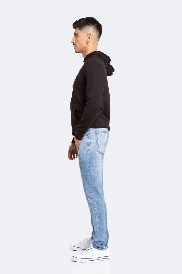 Jeans Hombre Skinny Azul Claro Con Destroyer-4
