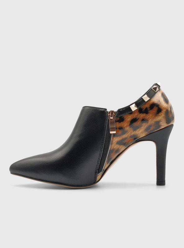 Botín Toffy Co. Victoria Negro Leopardo Mujer-2