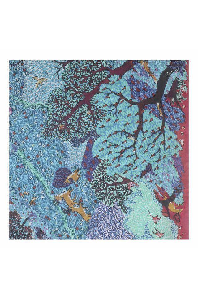 Pañuelo Estampado Rojo Folk Fire Bosque Humana-1