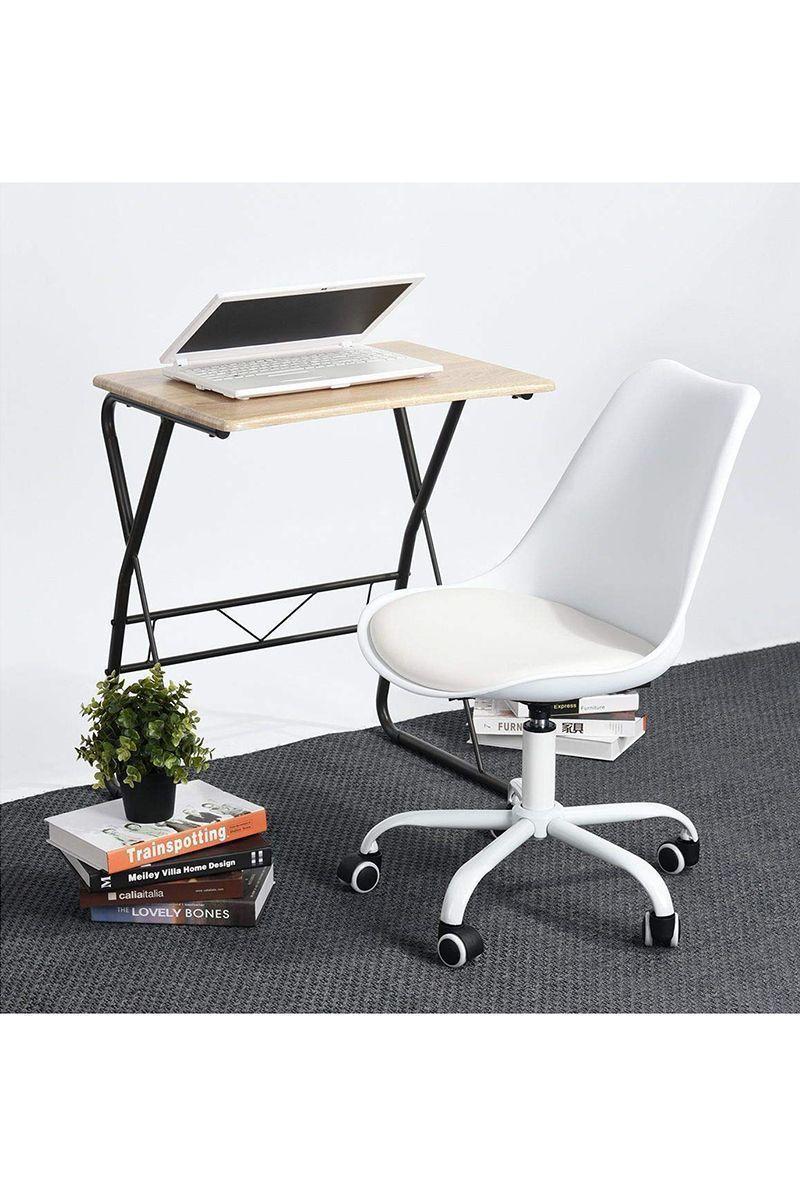Silla de Escritorio PP Estilo Nórdico Giratoria Blanco-5