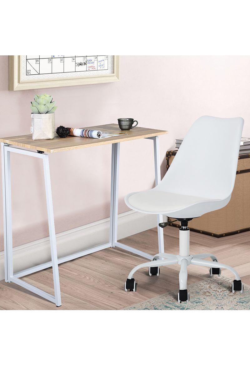 Silla de Escritorio PP Estilo Nórdico Giratoria Blanco-1