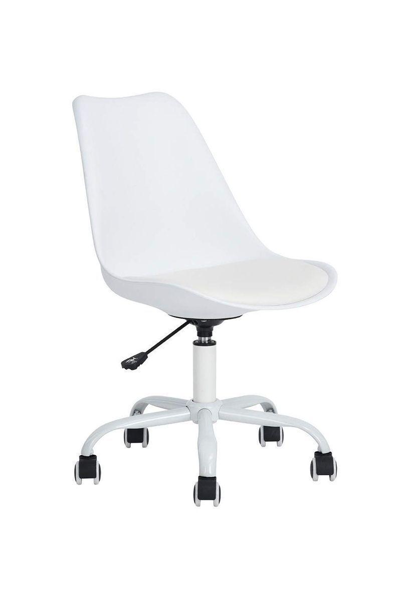 Silla de Escritorio PP Estilo Nórdico Giratoria Blanco-0