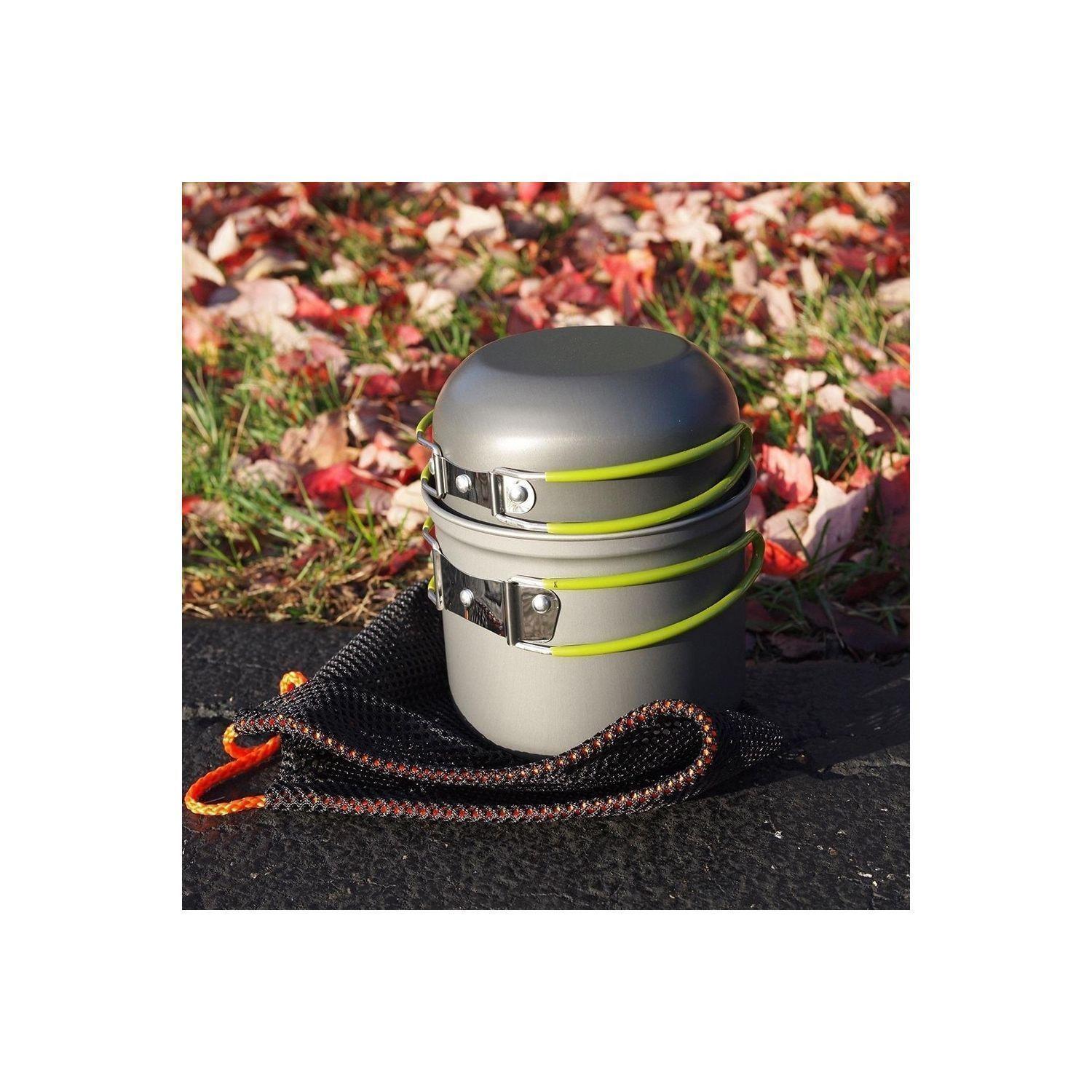 Set de Camping 11 Piezas Cocinilla Ollas Cubiertos-5