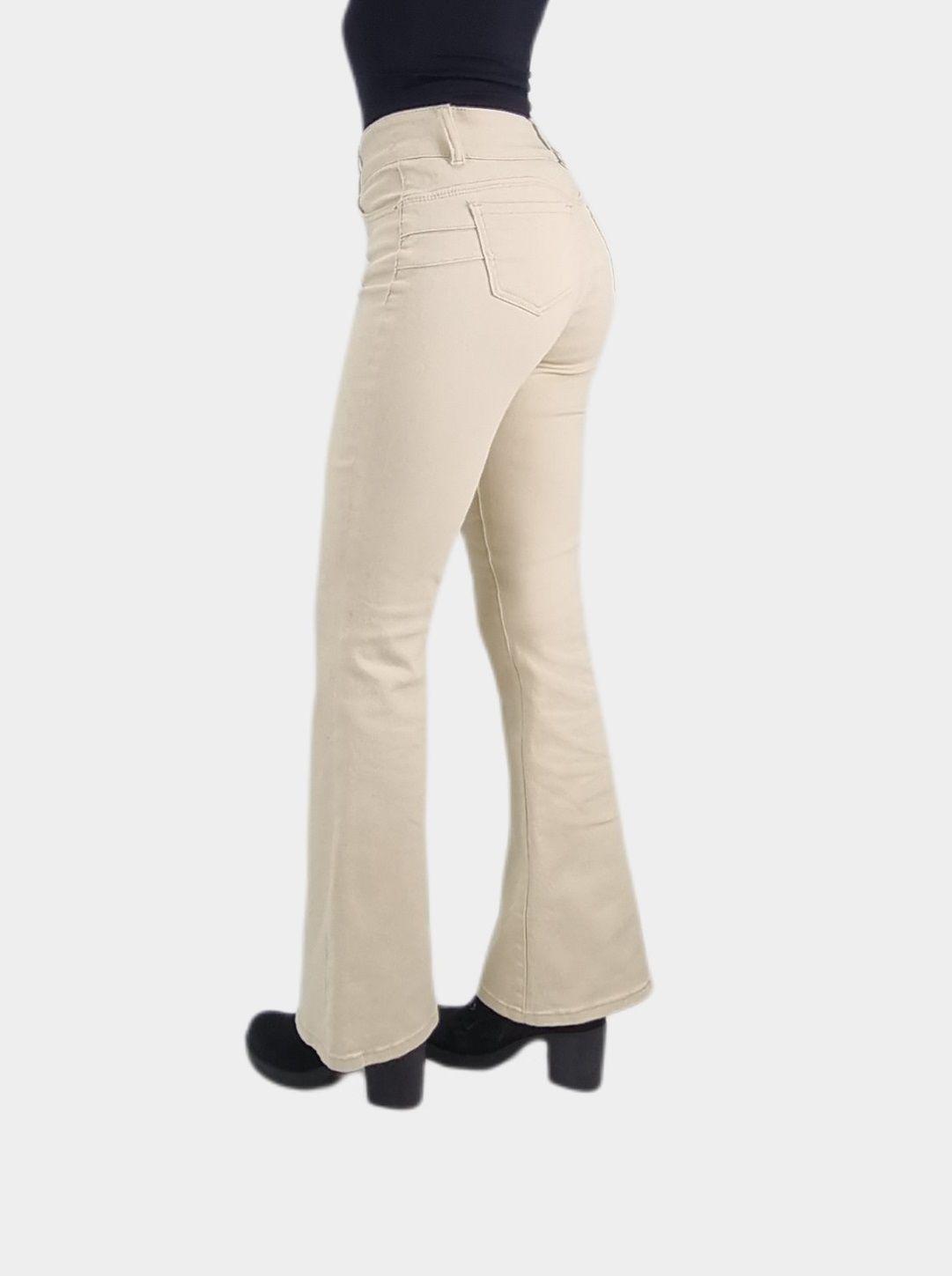 Jeans flare bottom beige-2