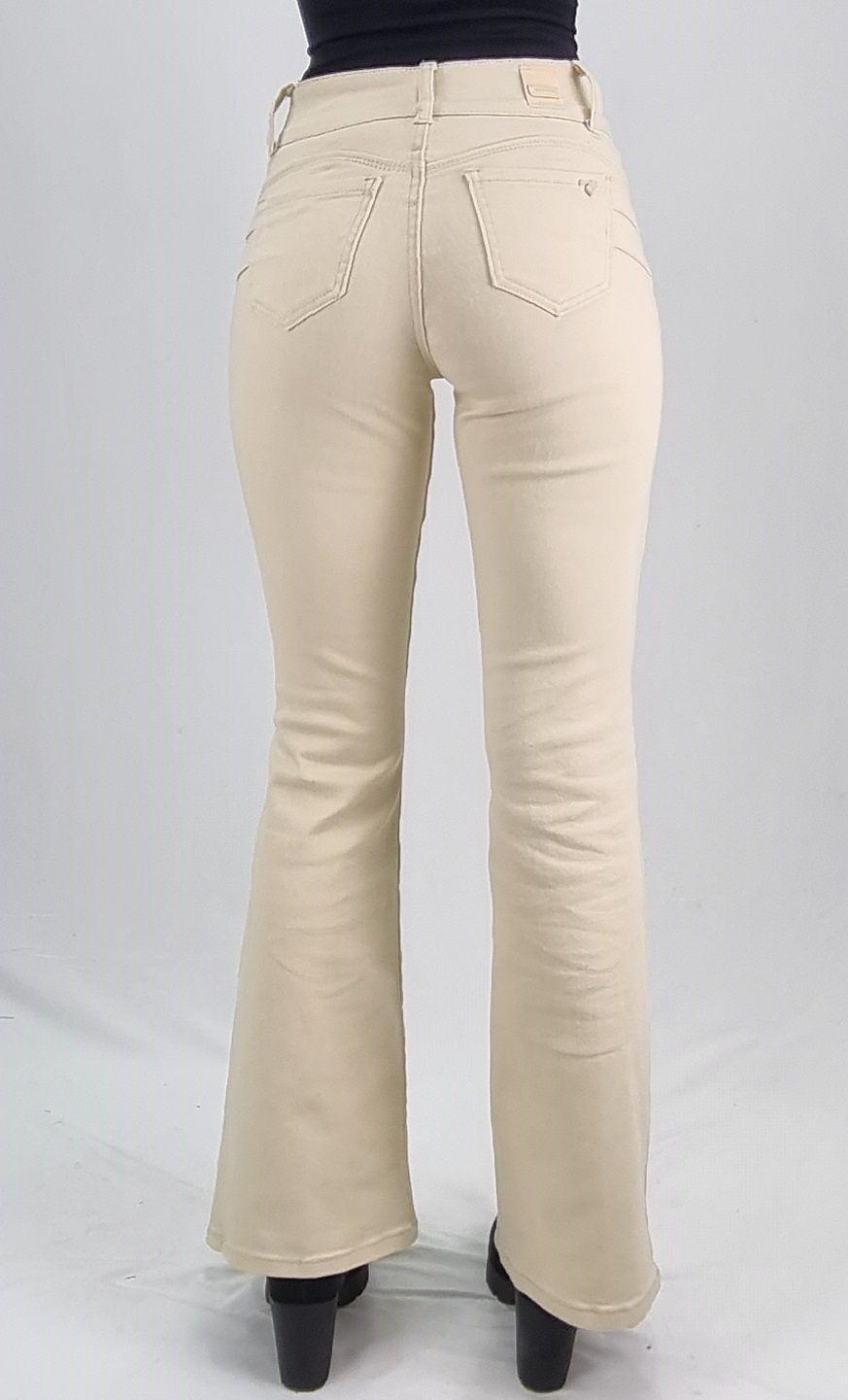 Jeans flare bottom beige-3