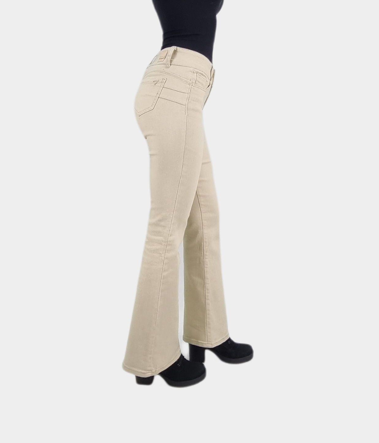 Jeans flare bottom beige-1