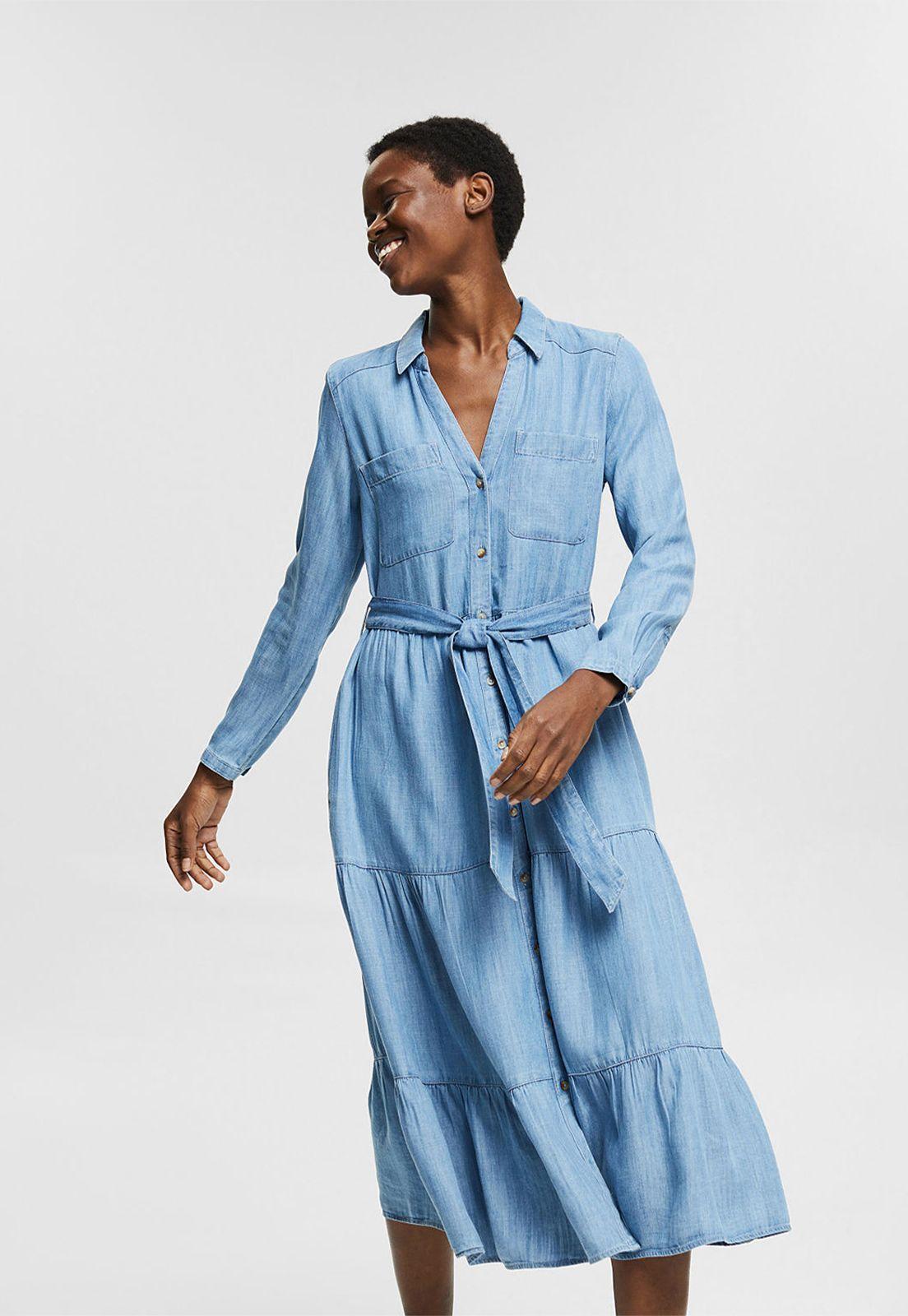 Vestido Con Acabado Jeans Esprit-0