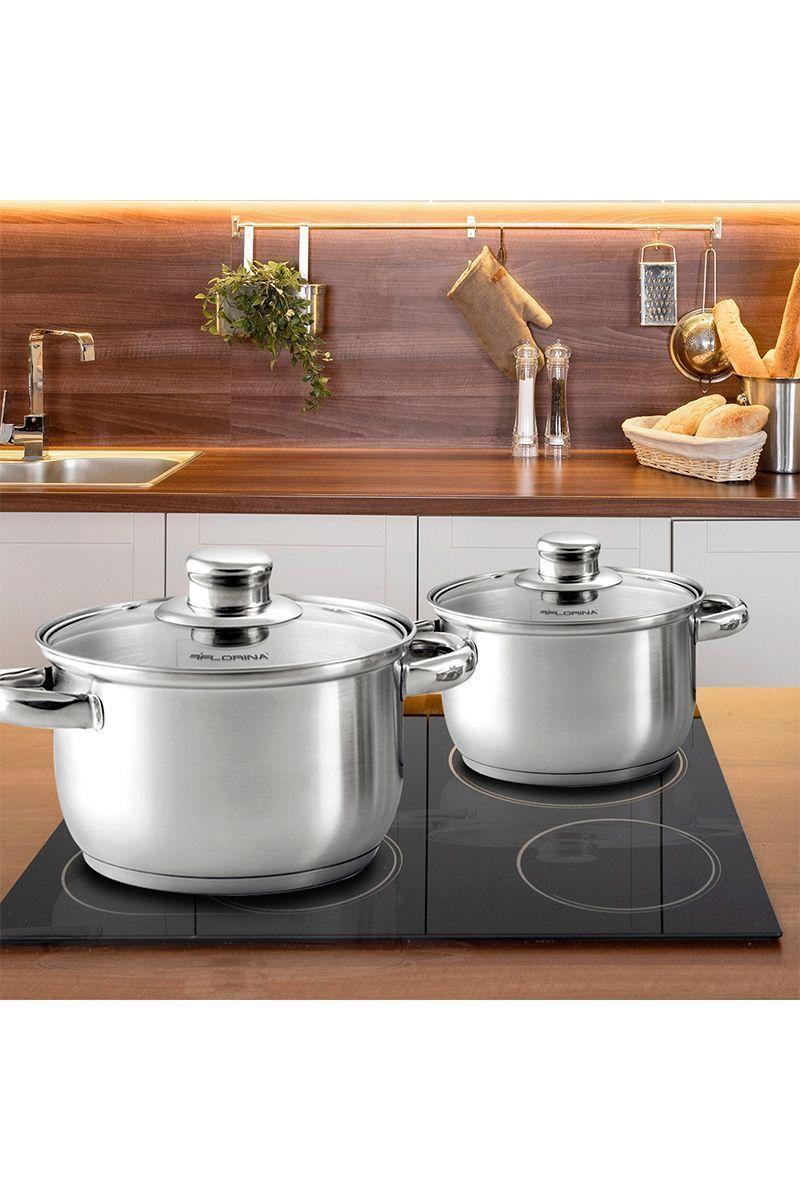 Batería Cocina 8 Piezas Acero Inoxidable Gris-5