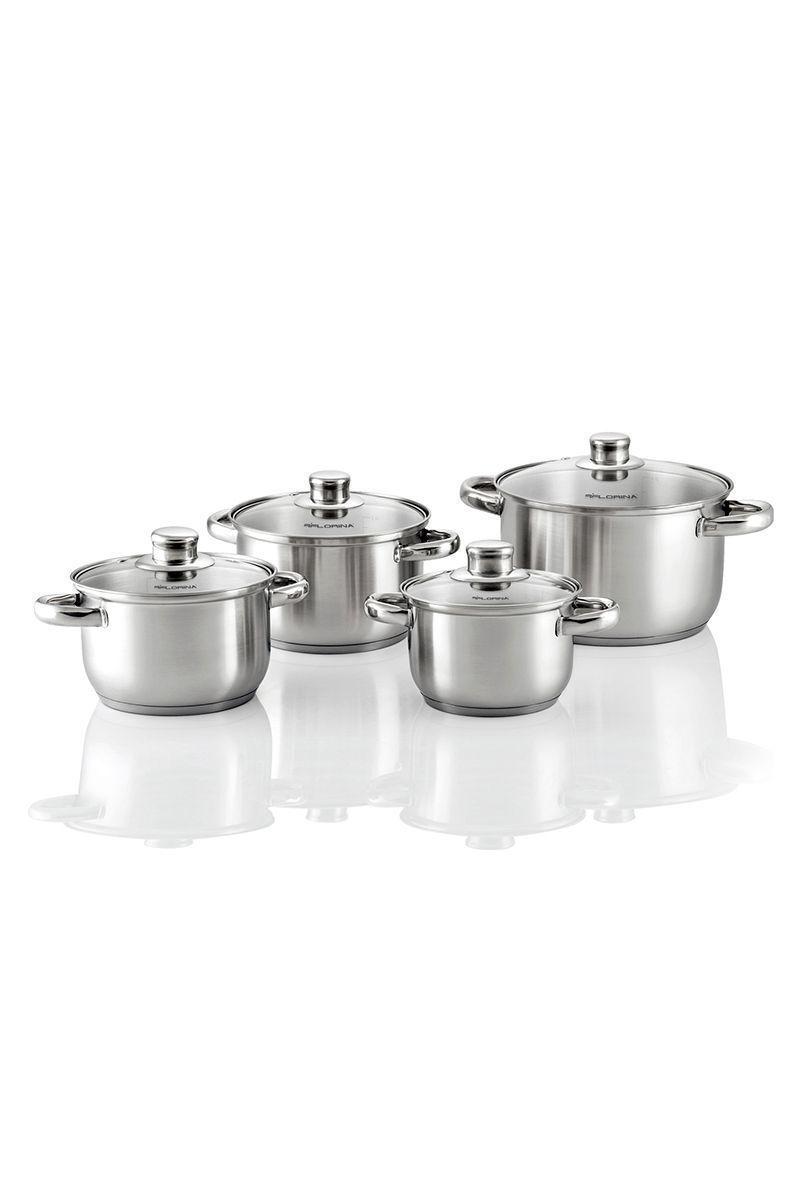 Batería Cocina 8 Piezas Acero Inoxidable Gris-0