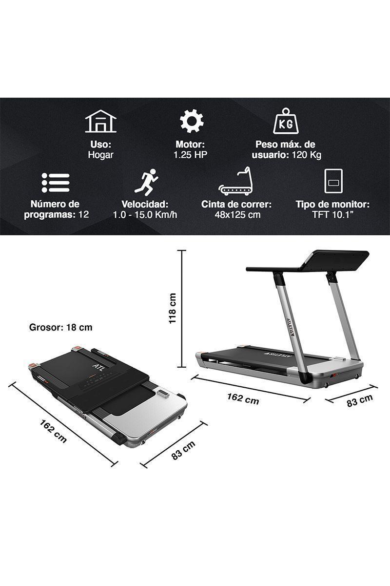 Trotadora Atletis Max Pro A1000 con WIFI Negro-1