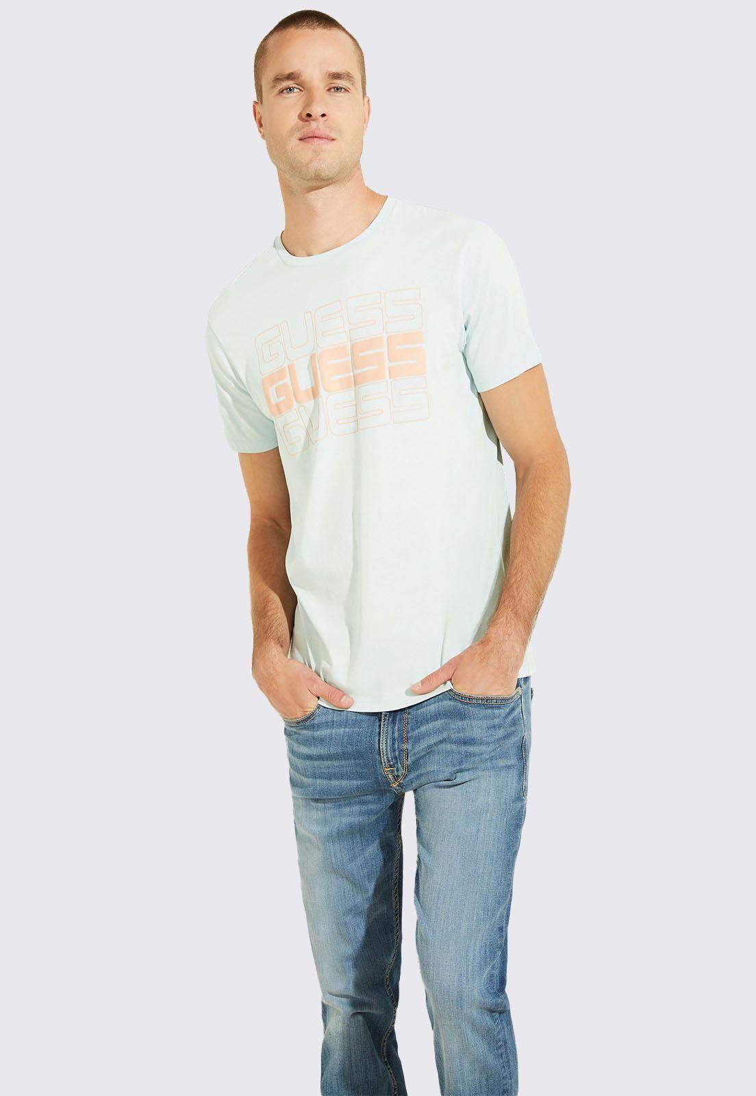 Polera Guess Ss Stacked Logo Tee-0