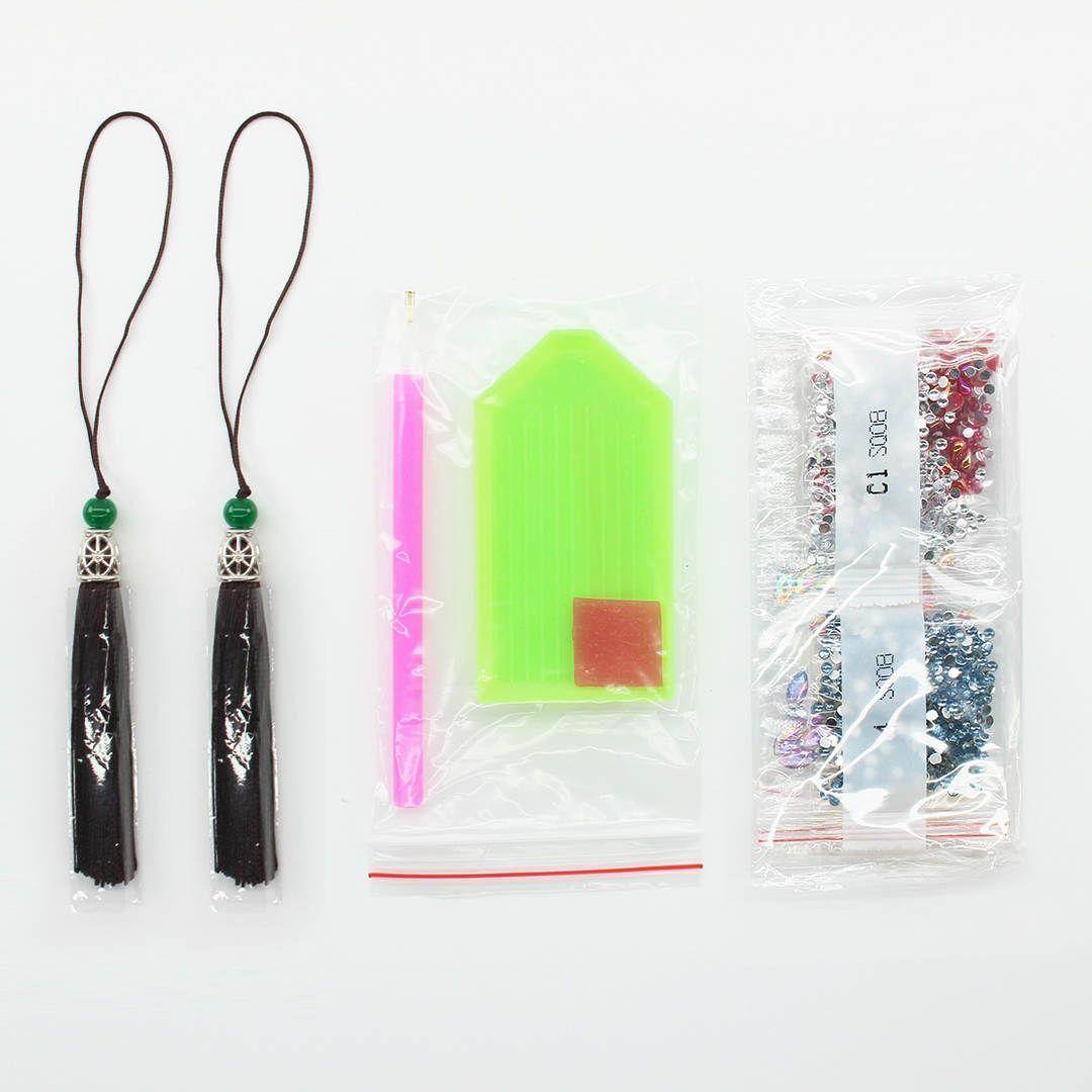 Kit Pintura o Bordado por Diamante 2 Marcadores pavo real -2
