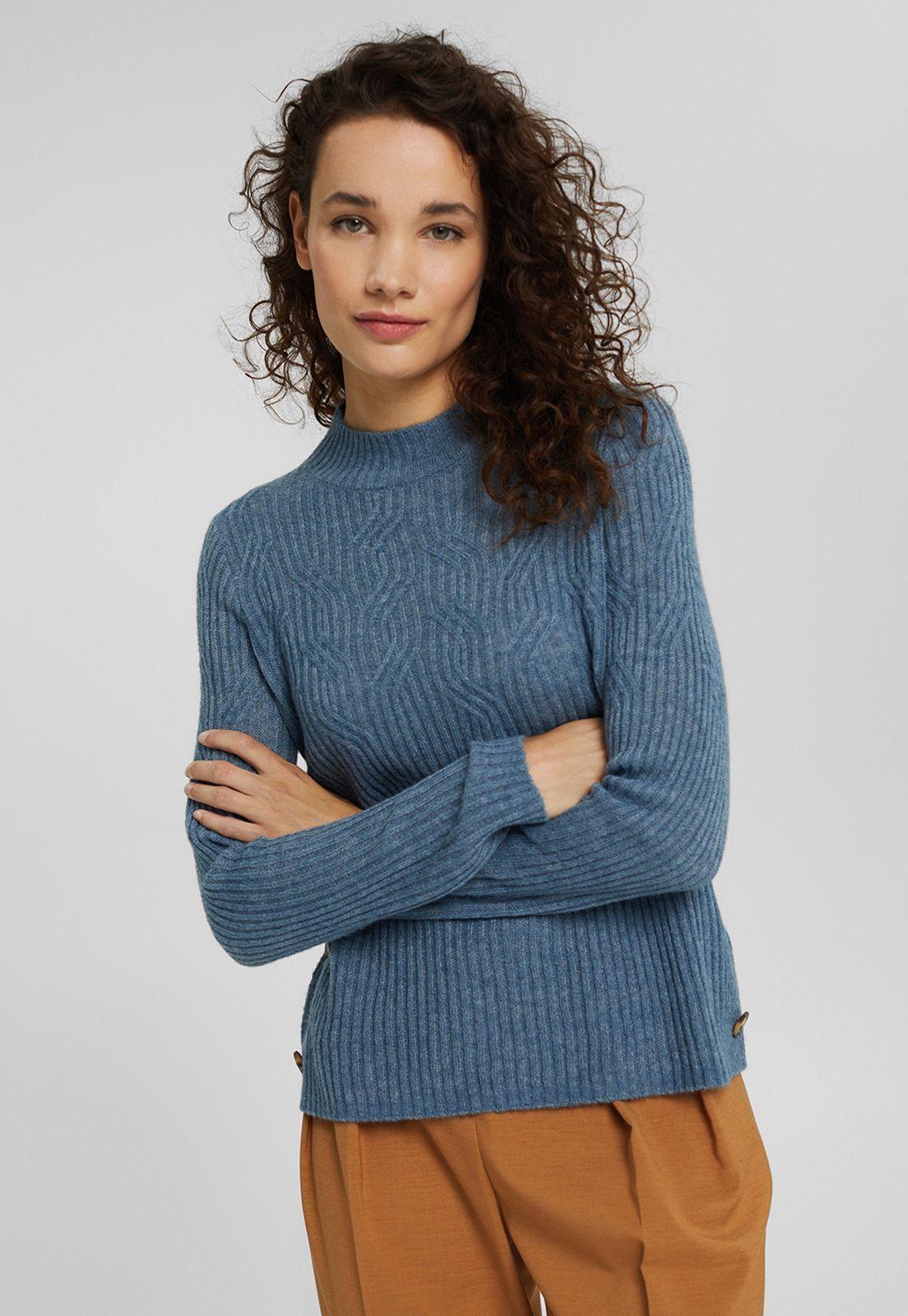 Sweater Con Diseño Trenzado Esprit Azul oscuro-0