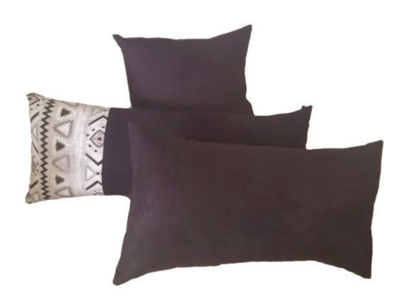 Set 3 Cojines Gretas Negras -0