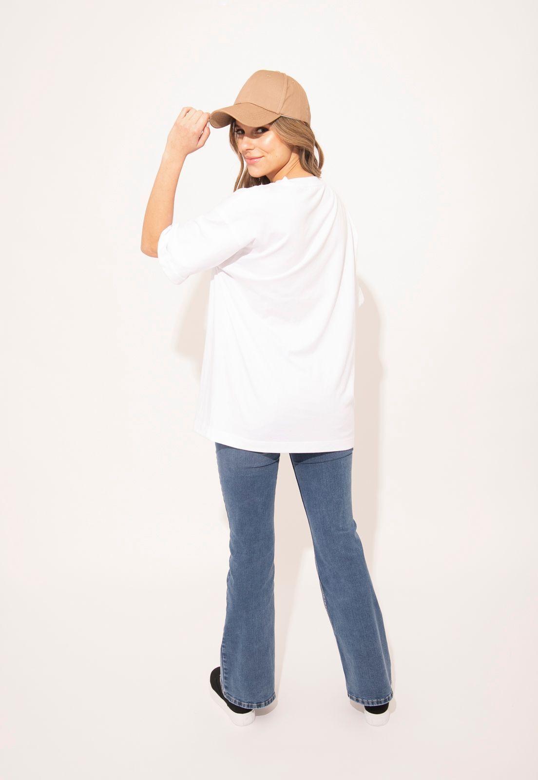 Polera Suecia Oversize Roll Up Manga Blanco Efesis-4