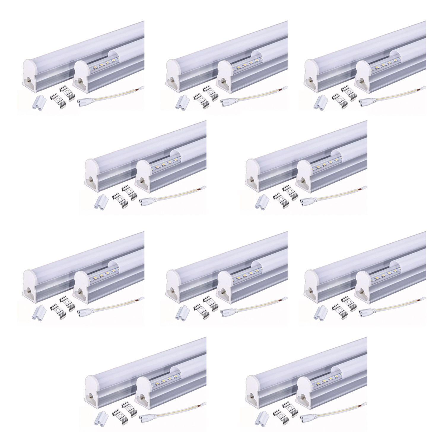 Pack 10 Tubos LED T5 Con Base 5W 30cm Cálido-0