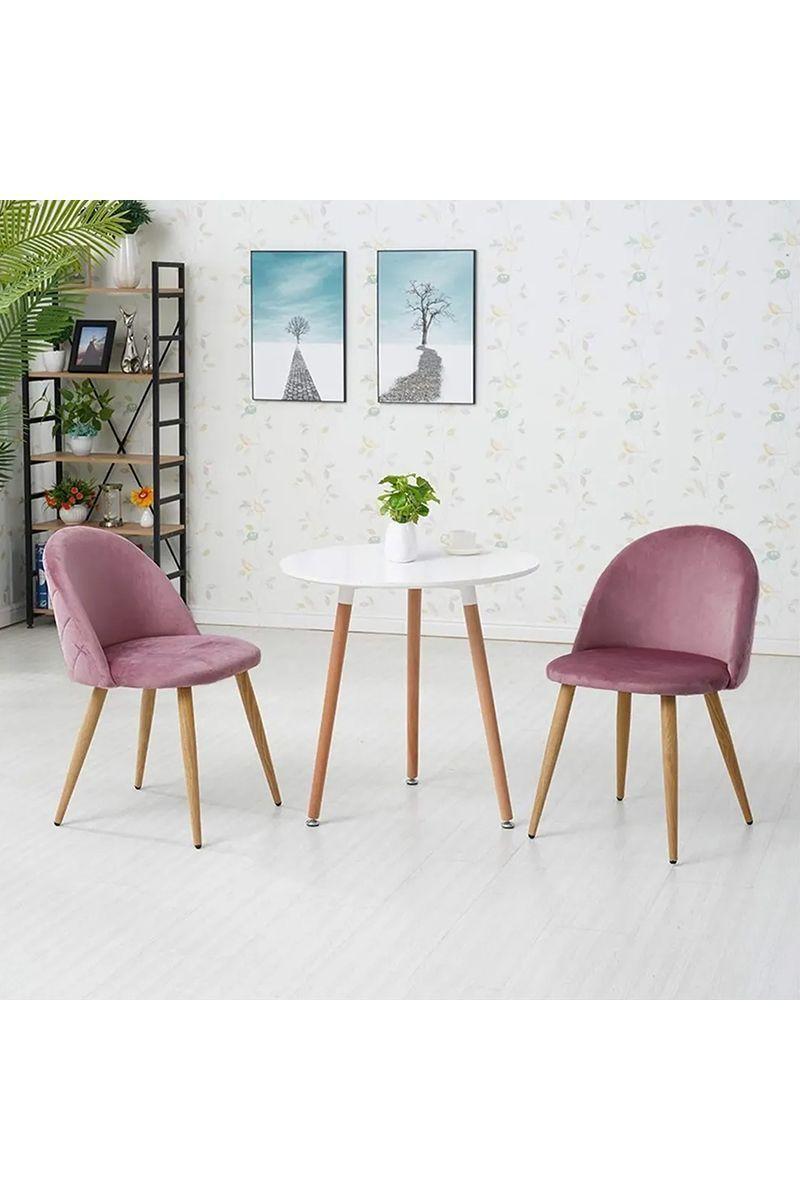 Pack 4 Sillas Comedor Sitial Terciopelo Rosa-5