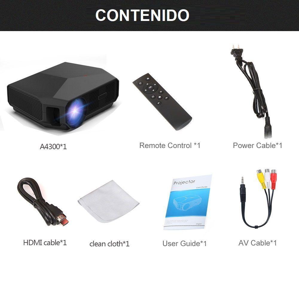 Proyector Led A4300 PRO Android WIFI Full HD 1080P 4800 Lux Miracast -5