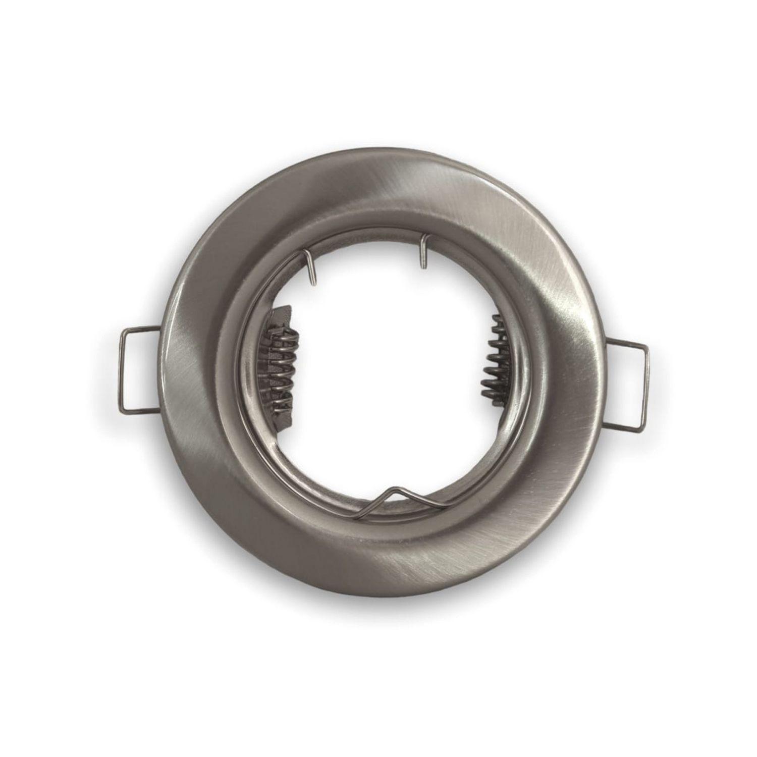 Pack 10 Focos LED Embutido Fijo Porta GU-10 Livorno MR16 Nickel-3