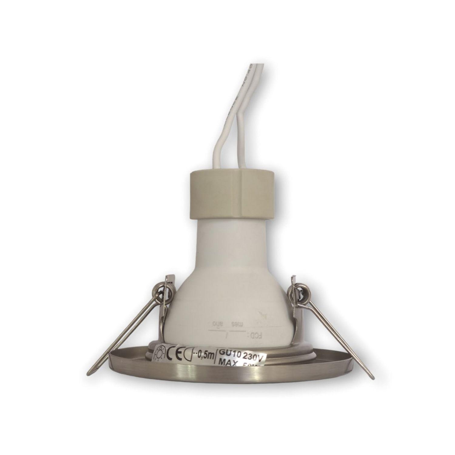 Pack 10 Focos LED Embutido Fijo Porta GU-10 Livorno MR16 Nickel-7