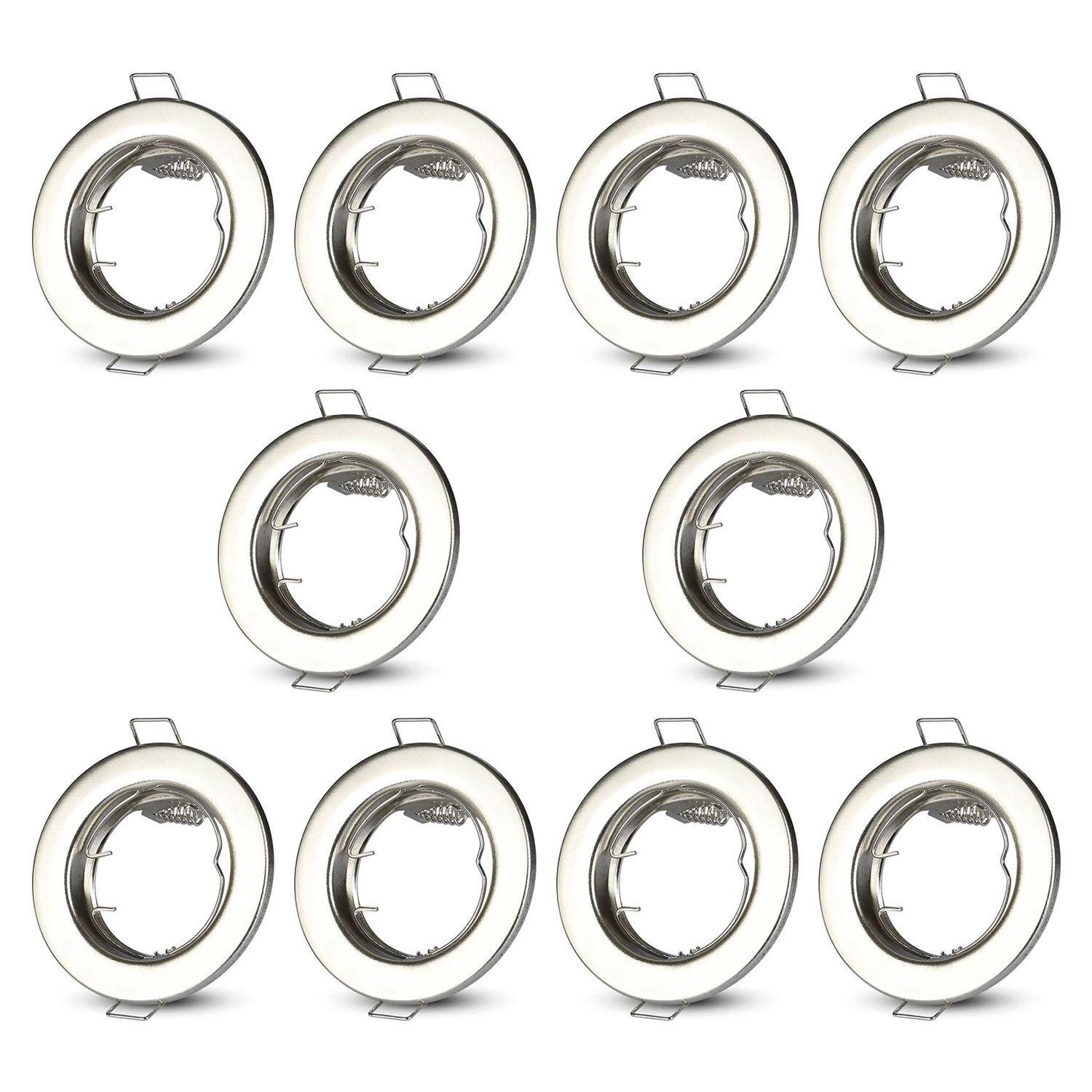 Pack 10 Focos LED Embutido Fijo Porta GU-10 Livorno MR16 Nickel-0