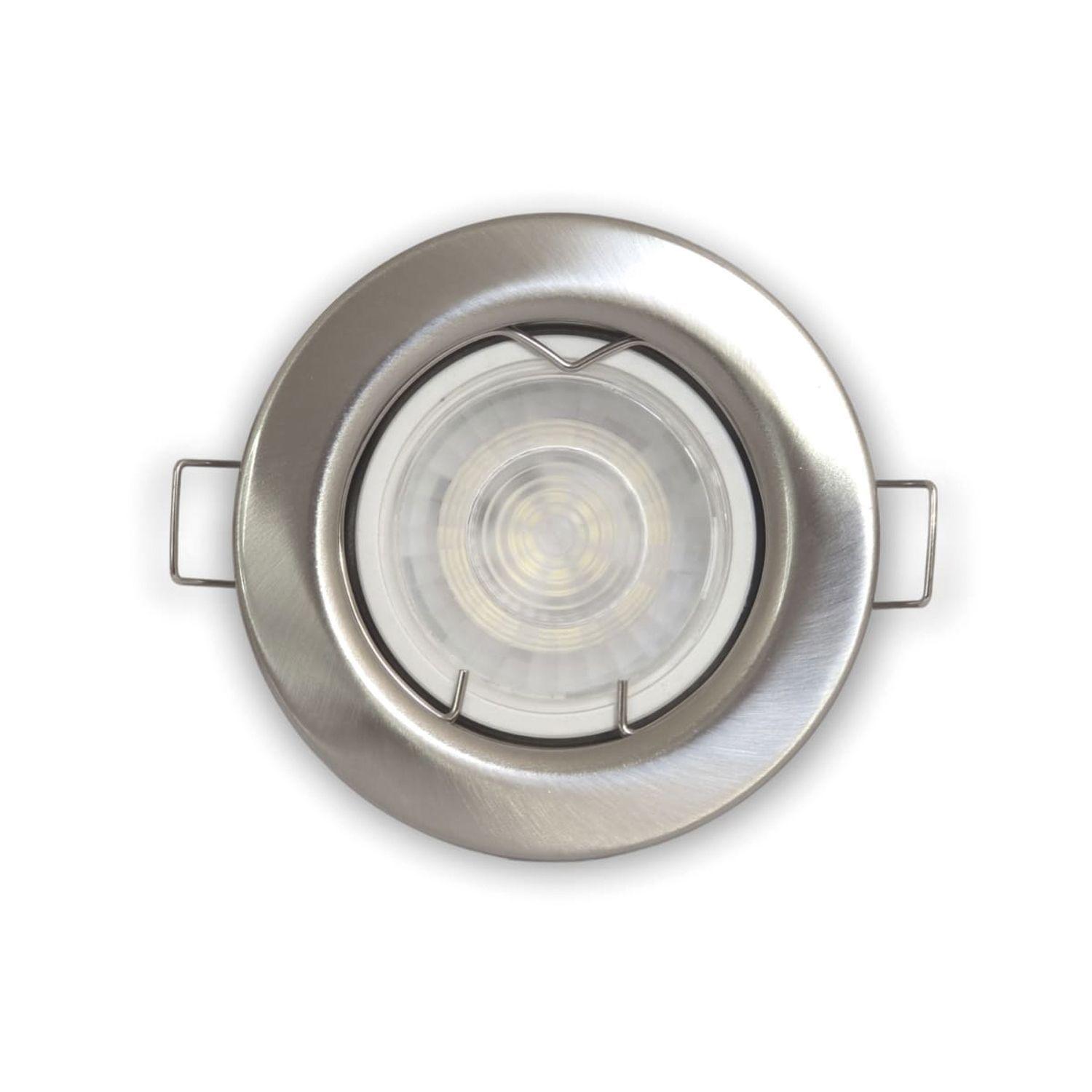 Pack 10 Focos LED Embutido Fijo Porta GU-10 Livorno MR16 Nickel-6