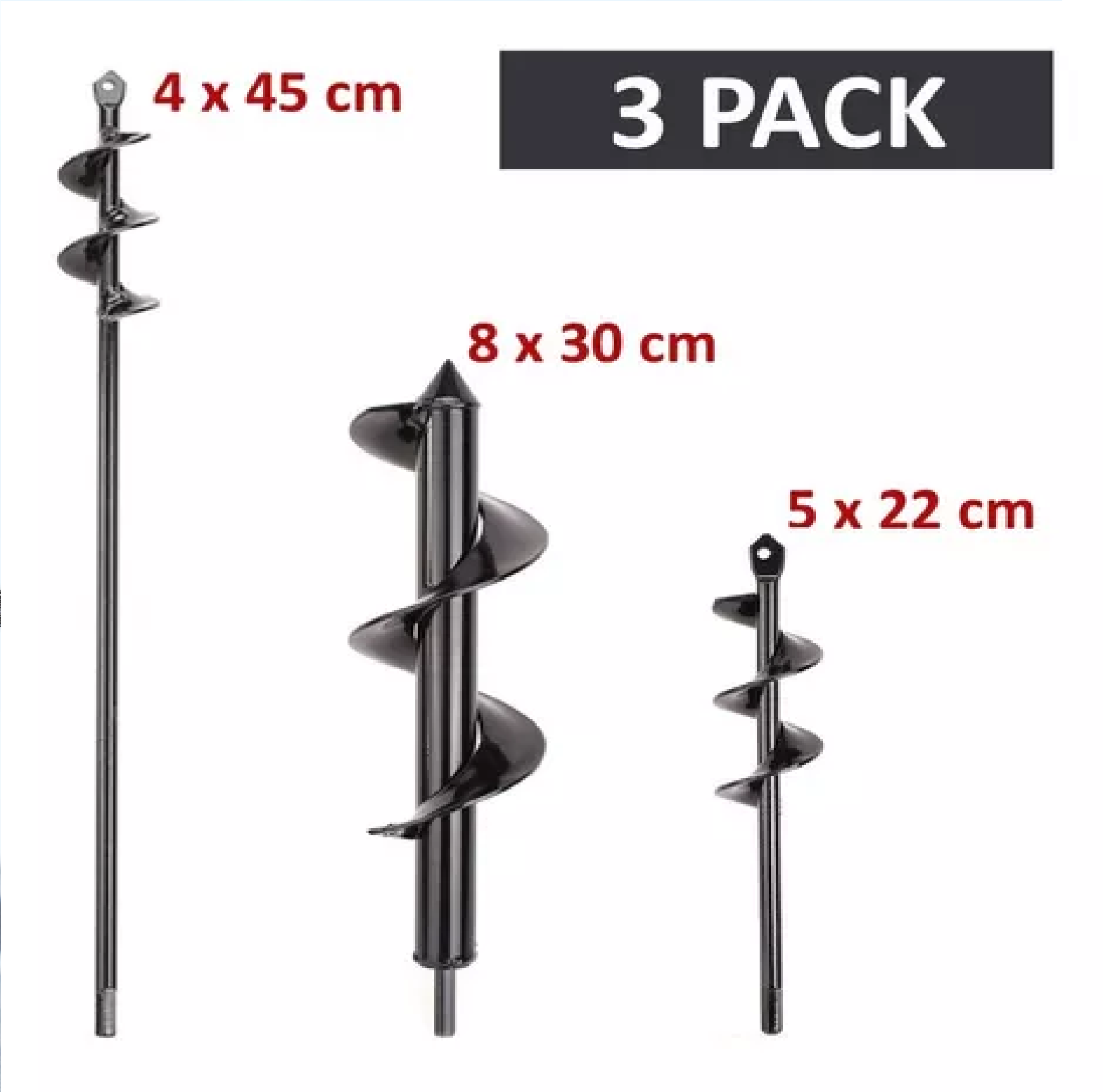 3 Brocas Ahoyador Plantar Jardín Para Taladro Común-5