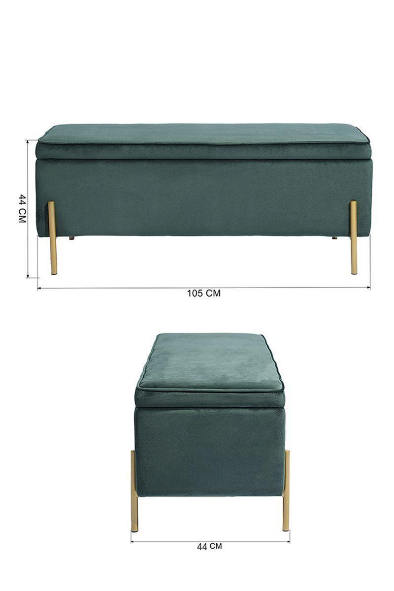 Banqueta Baúl Terciopelo Tudor Verde-2