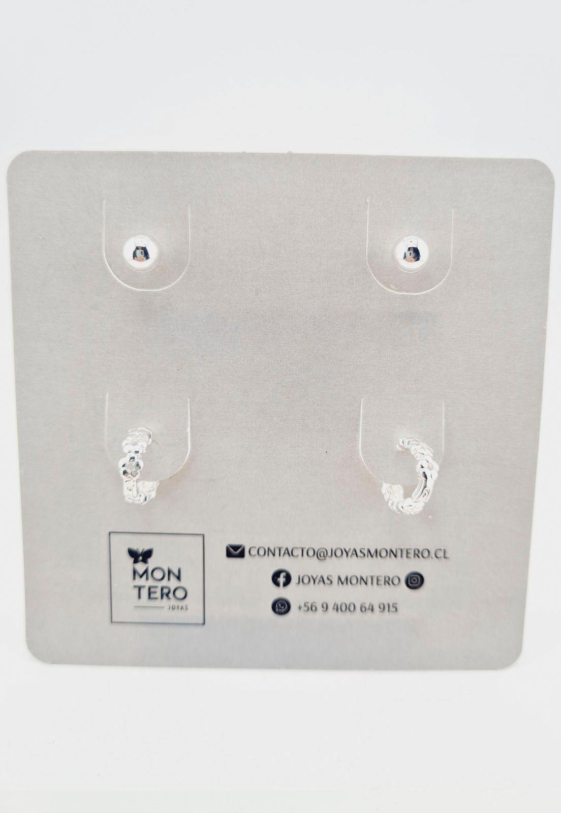 Pack Aros Con Baño de Oro Blanco Menia.-5